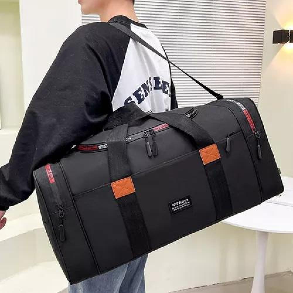 BOLSO FITNESS MODA VIAJES GRAN CAPACIDAD COLOR NEGRO TELA - 6