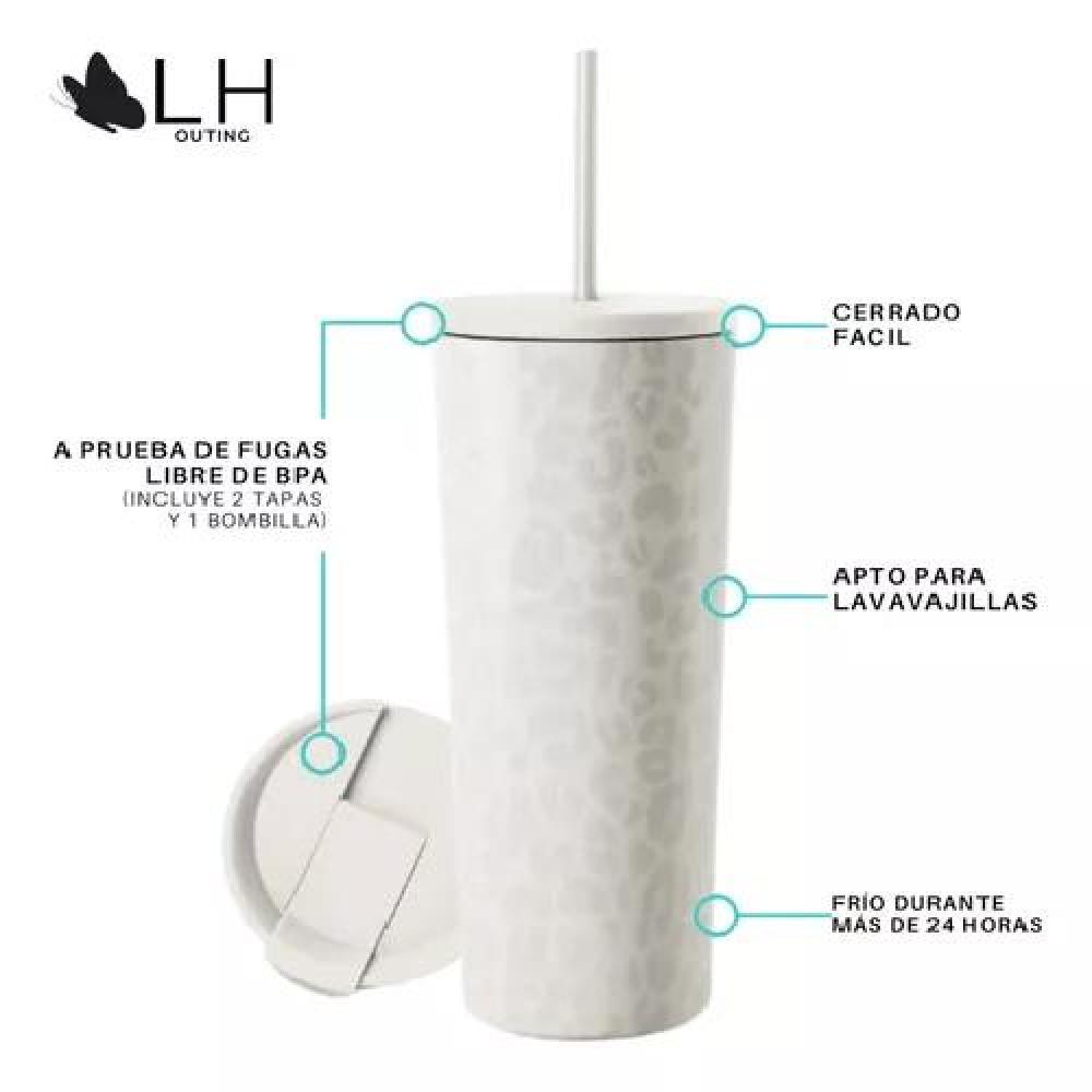 VASO TÉRMICO MUG LH 700 LT, ACERO INOXIDABLE, FRÍO Y CALOR, COLOR BLANCO - 2