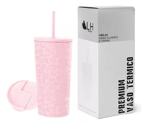 VASO TÉRMICO MUG, 460 LT, ACERO INOXIDABLE, ROSA LEOPARDO - 1