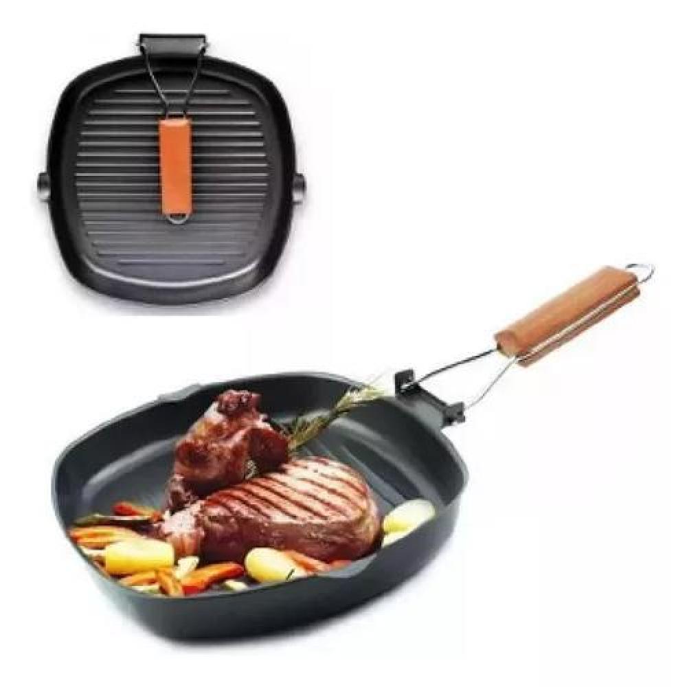 SARTÉN ANTIADHERENTE CUADRADO PARRILLA PLANCHA GRILL 20CM - 1