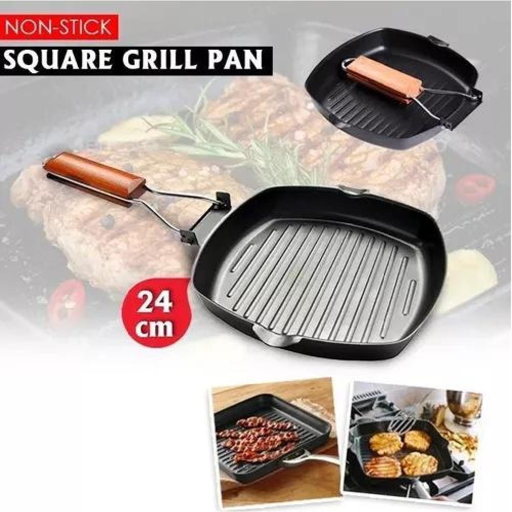 SARTÉN ANTIADHERENTE CUADRADO PARRILLA PLANCHA GRILL 20CM - 4