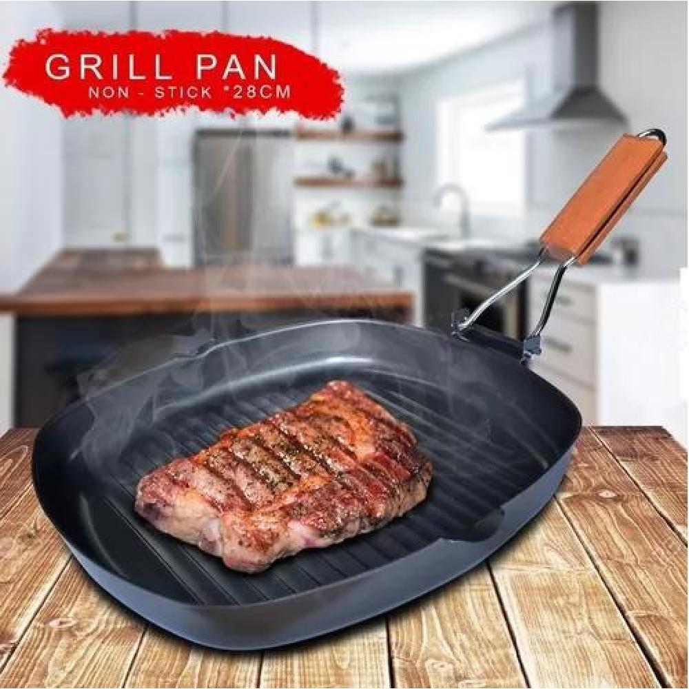 SARTÉN ANTIADHERENTE CUADRADO PARRILLA PLANCHA GRILL 20CM - 5
