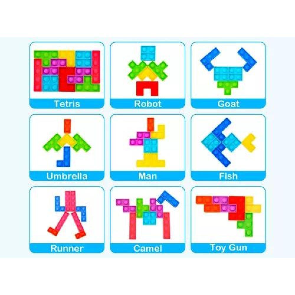ROMPECABEZA AZUL JUEGO POP IT BURBUJAS BLOQUES TETRIS PUZZLE - 2