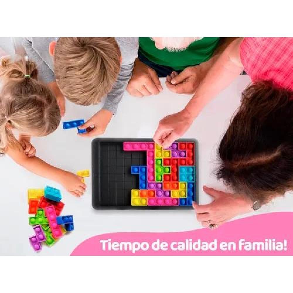 ROMPECABEZA AZUL JUEGO POP IT BURBUJAS BLOQUES TETRIS PUZZLE - 5