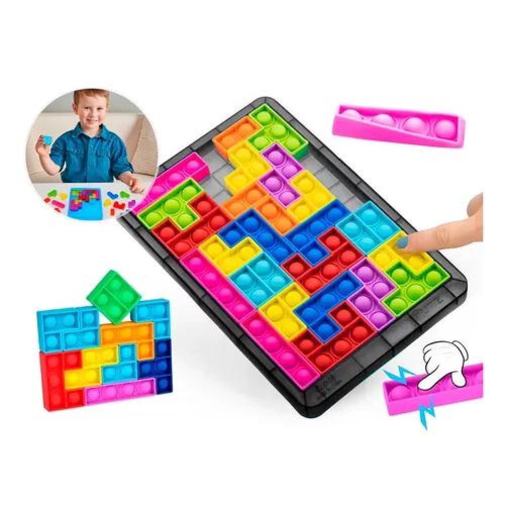 ROMPECABEZA NEGRO JUEGO POP IT BURBUJAS BLOQUES TETRIS PUZZLE - 1