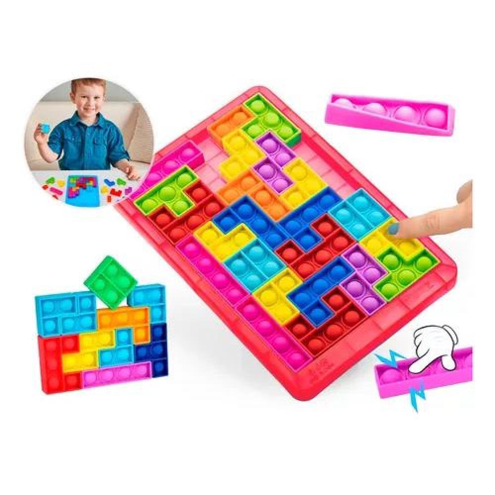 ROMPECABEZA ROJO JUEGO POP IT BURBUJAS BLOQUES TETRIS PUZZLE - 1