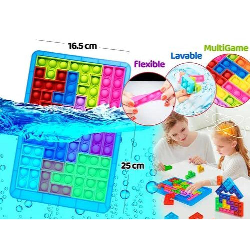 ROMPECABEZA ROJO JUEGO POP IT BURBUJAS BLOQUES TETRIS PUZZLE - 3