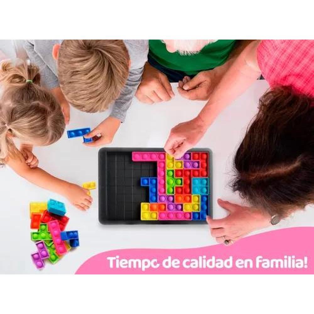 ROMPECABEZA ROJO JUEGO POP IT BURBUJAS BLOQUES TETRIS PUZZLE - 4