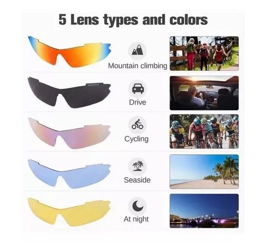 LENTES DEPORTIVOS 5 EN 1, BICICLETA OUTDOOR RUNNING - 6
