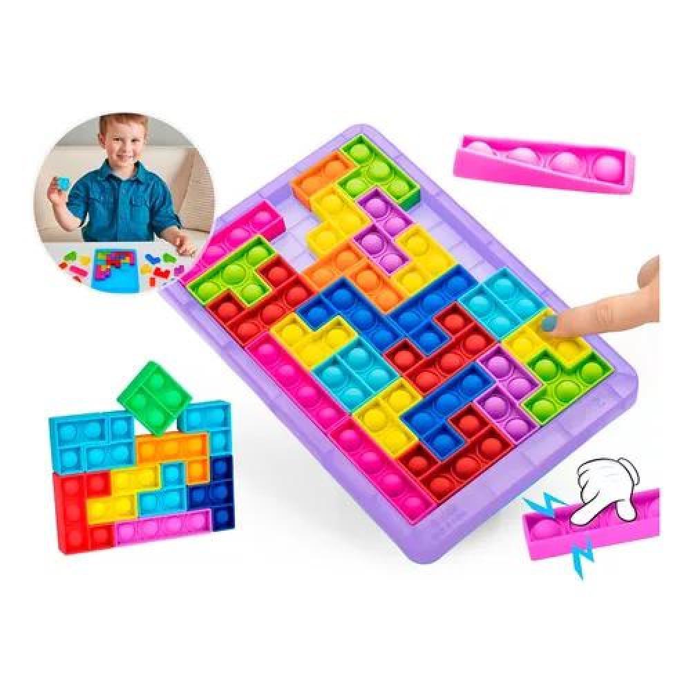 ROMPECABEZA PÚRPURA JUEGO POP IT BURBUJAS BLOQUES TETRIS PUZZLE - 1