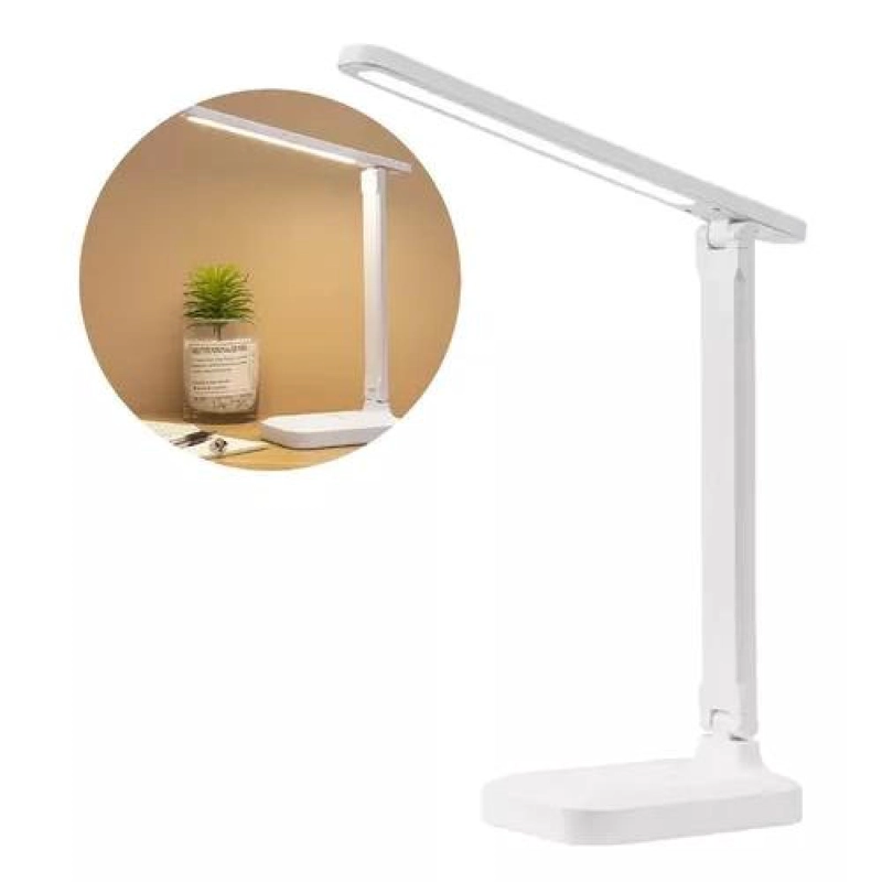 LÁMPARA TÁCTIL PARA LECTURA, VELADOR DE MESA, ESCRITORIO, COLOR BLANCO - 1
