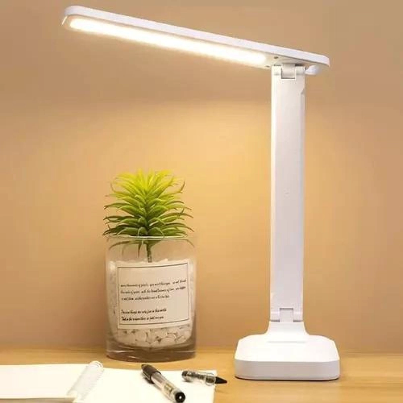 LÁMPARA TÁCTIL PARA LECTURA, VELADOR DE MESA, ESCRITORIO, COLOR BLANCO - 4