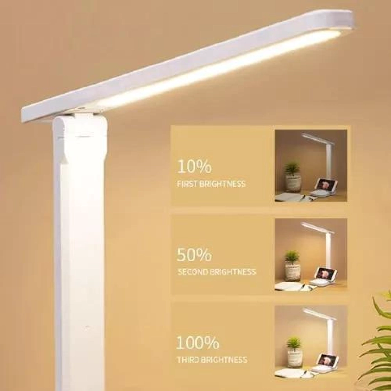 LÁMPARA TÁCTIL PARA LECTURA, VELADOR DE MESA, ESCRITORIO, COLOR BLANCO - 5