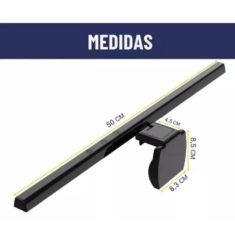 BARRA DE LUZ LED PARA MONITOR, LÁMPARA DE ESCRITORIO, NOTEBOOK, EN COLOR NEGRO - 2