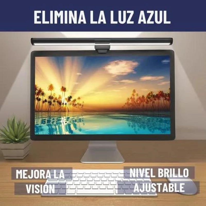 BARRA DE LUZ LED PARA MONITOR, LÁMPARA DE ESCRITORIO, NOTEBOOK, EN COLOR NEGRO - 3