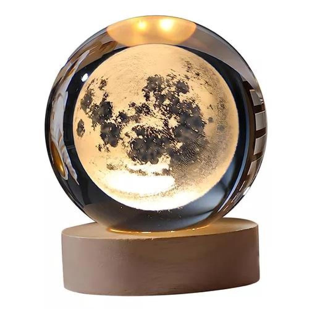 LÁMPARA DE NOCHE LED 3D DE LA LUNA Y SISTEMA SOLAR, PANTALLA DORADA