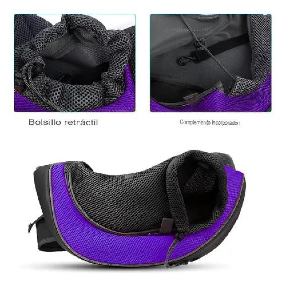 BOLSO PERROS Y GATOS TRANSPORTADOR MOCHILA MORADA - 5