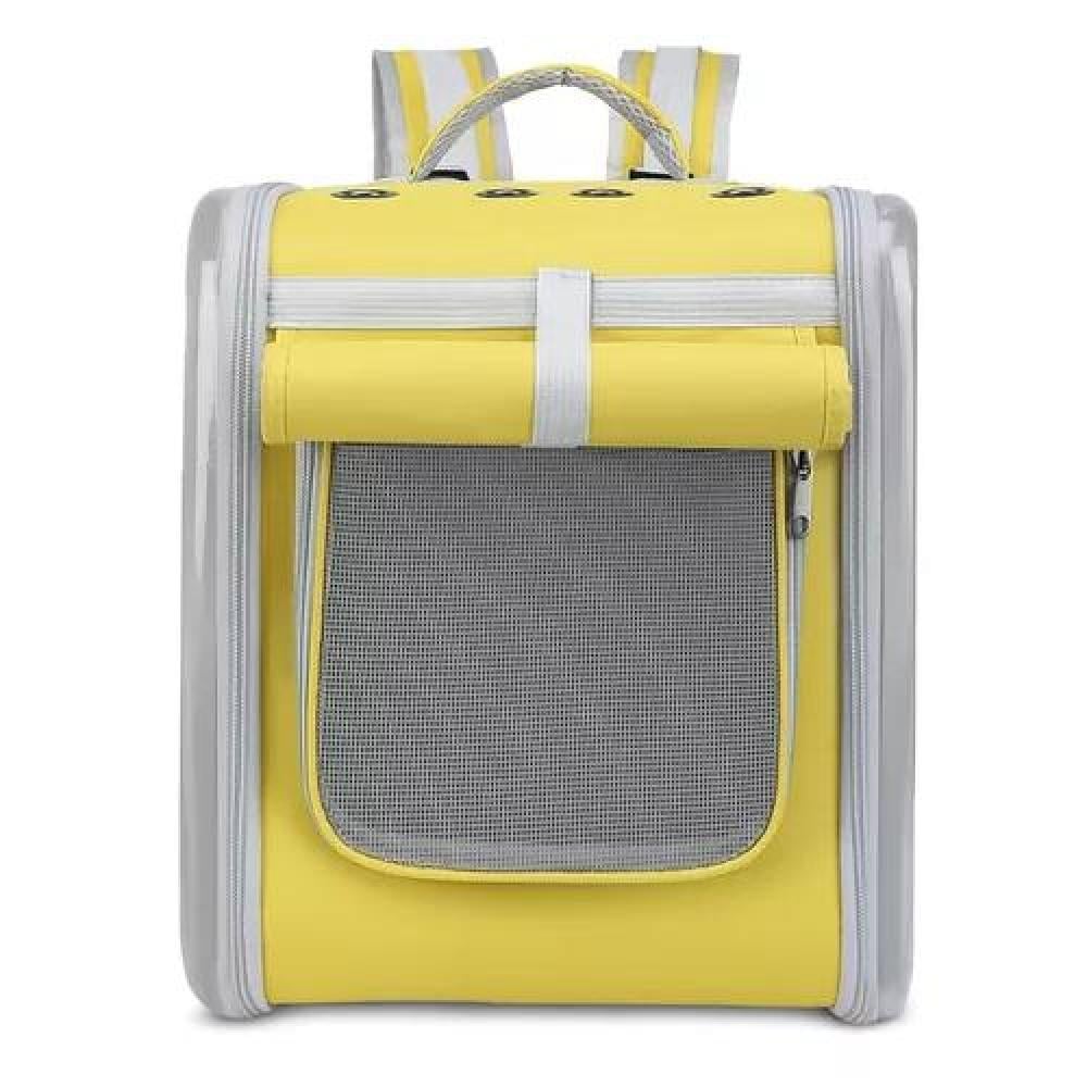 BOLSO PERROS Y GATOS MOCHILA JAULA TRANSPORTE AMARILLO - 1
