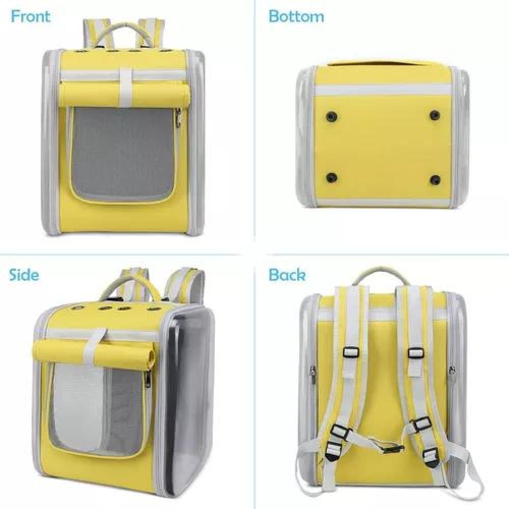 BOLSO PERROS Y GATOS MOCHILA JAULA TRANSPORTE AMARILLO - 2