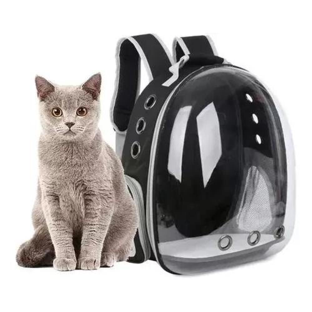 BOLSA VIAJE GATOS MOCHILA TRANSPARENTE NEGRO - 5