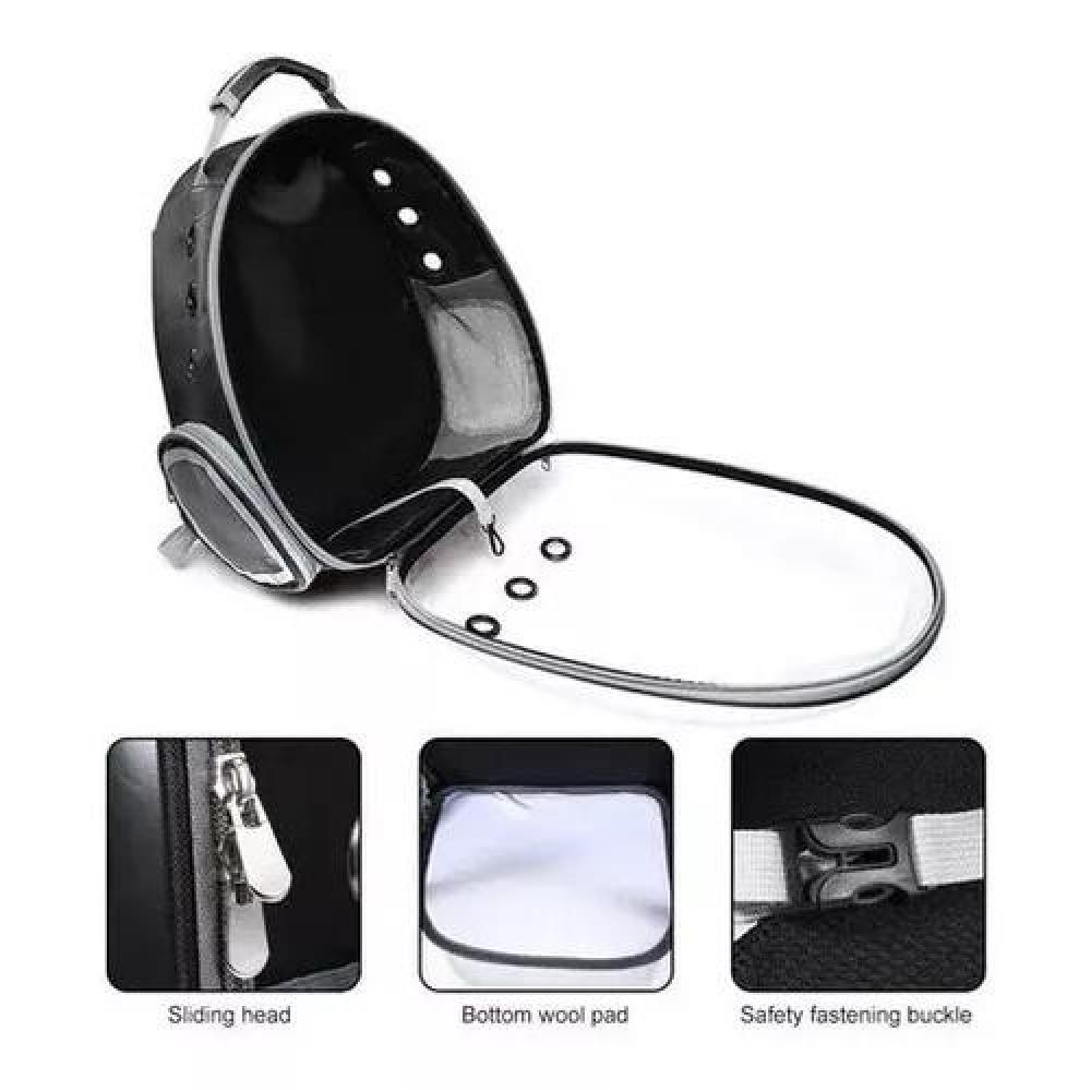 BOLSA VIAJE GATOS MOCHILA TRANSPARENTE NEGRO - 7