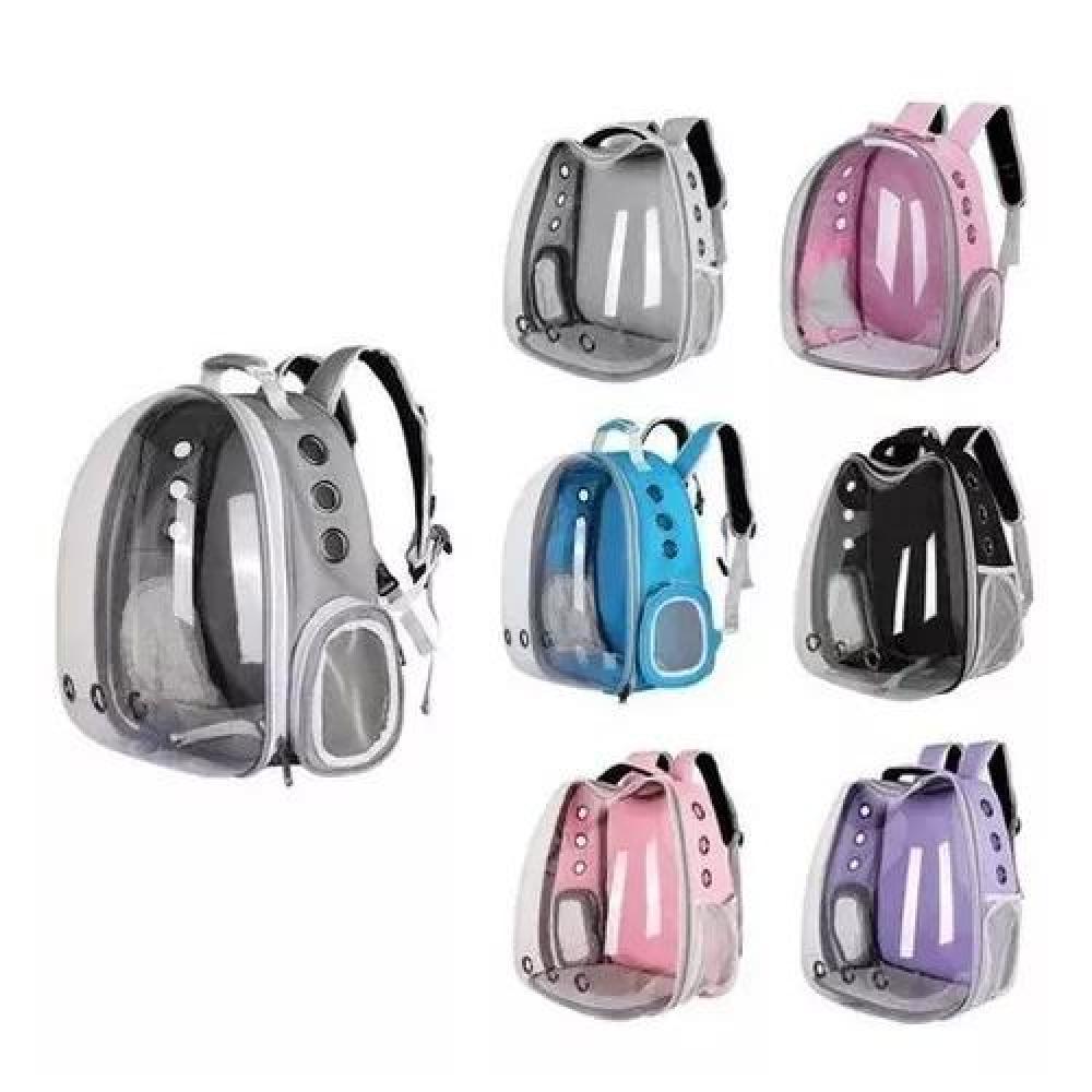 BOLSA VIAJE GATOS MOCHILA TRANSPARENTE ROSADO - 3