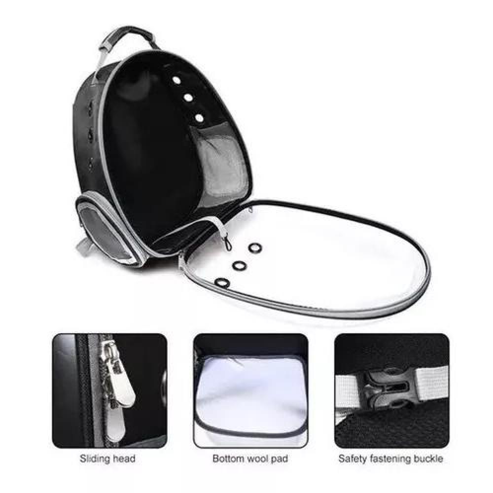 BOLSA VIAJE GATOS MOCHILA TRANSPARENTE AMARILLA - 4
