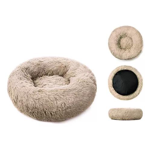 CAMA PARA MASCOTAS FELPA ANTIESTRÉS 80 CM XL BEIGE - 2