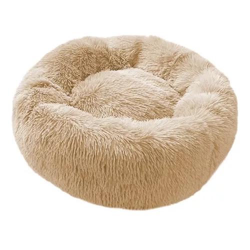 CAMA PARA MASCOTAS FELPA ANTIESTRÉS 80 CM XL BEIGE - 3