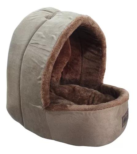 CAMA PARA MASCOTAS IGLÚ FELPA SUAVE L CAFÉ - 4