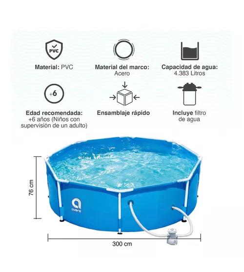 PISCINA ESTRUCTURAL AVENLI 300 CM DIÁMETRO 4383 L CELESTE - 3