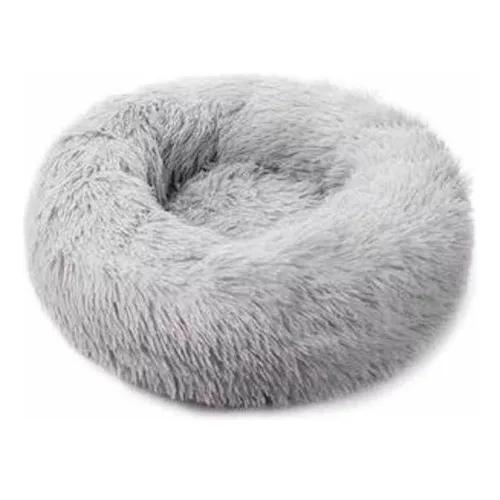 CAMA ANTIESTRÉS DE FELPA SUAVE PARA MASCOTAS 70 CM GRIS - 1
