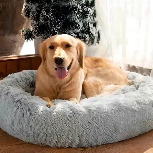 CAMA ANTIESTRÉS DE FELPA SUAVE PARA MASCOTAS 70 CM GRIS - 3