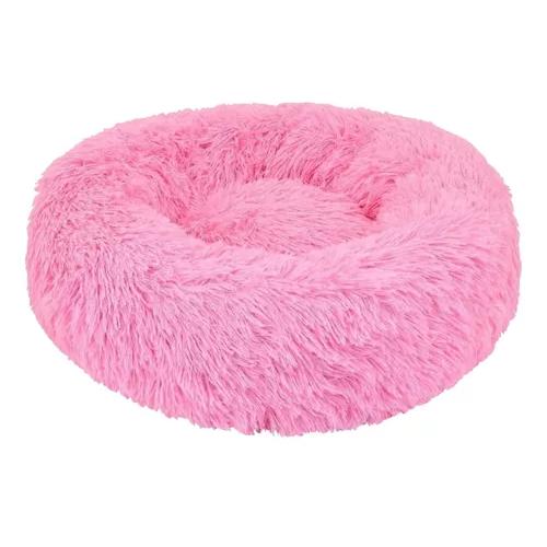 CAMA ANTIESTRÉS DE FELPA PARA PERROS Y GATOS 50 CM ROSADO - 2
