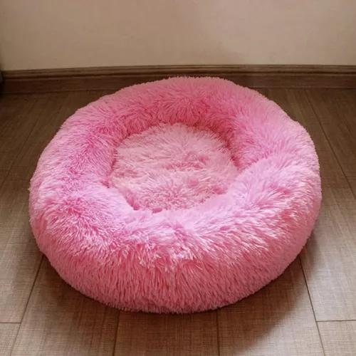 CAMA ANTIESTRÉS DE FELPA PARA PERROS Y GATOS 50 CM ROSADO - 7
