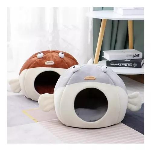 CAMA IGLÚ PARA MASCOTAS GATO Y PERRO INVIERNO PEZ S GRIS - 4