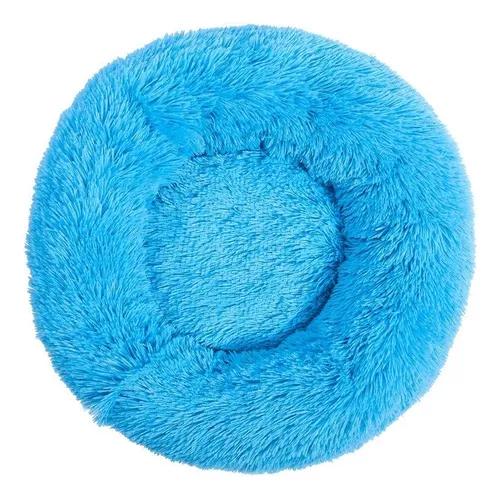CAMA PARA MASCOTAS FELPA ANTIESTRÉS 80 CM XL CELESTE - 1
