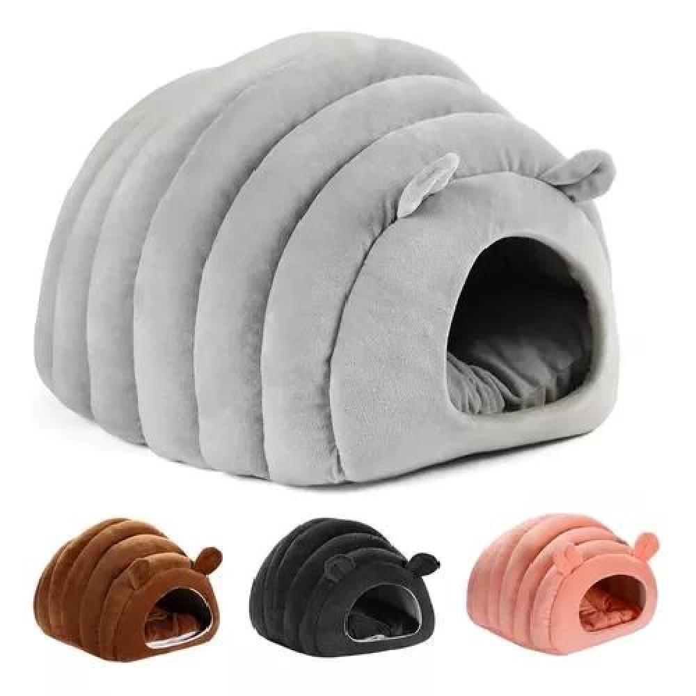 CAMA IGLÚ PARA GATOS Y PERROS MASCOTAS ROJO - 6