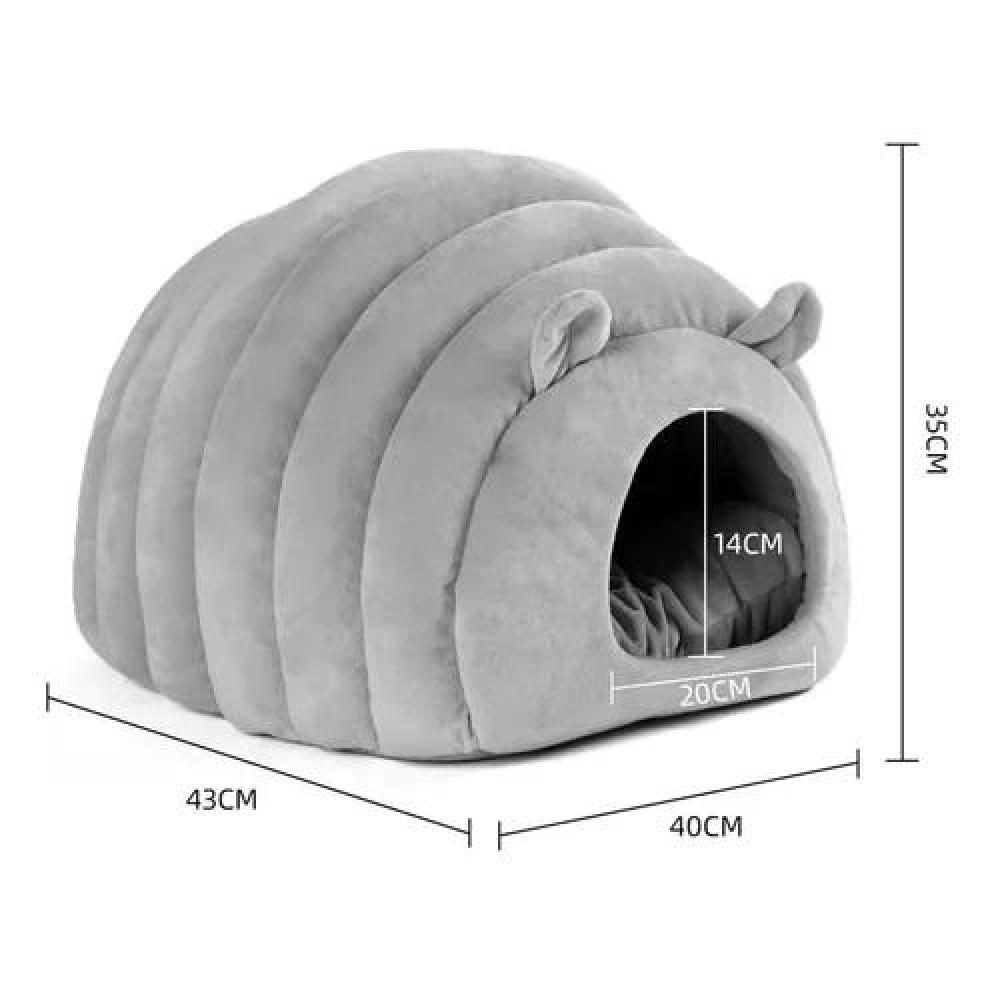 CAMA IGLÚ PARA GATOS Y PERROS MASCOTAS ROJO - 7