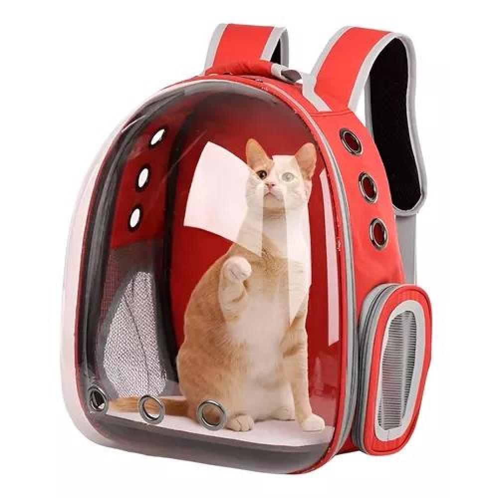 BOLSO PERROS Y GATOS CANIL MOCHILA TRANSPORTADORA ROJO - 1