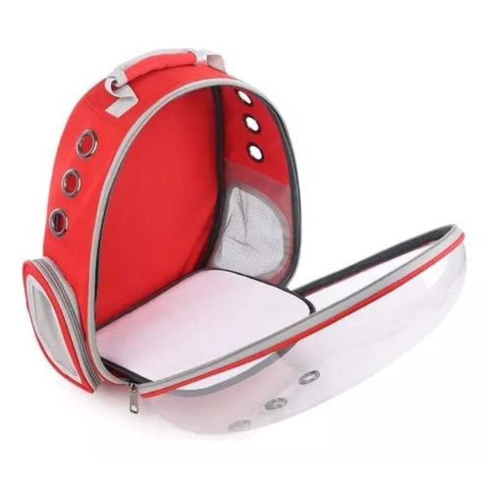 BOLSO PERROS Y GATOS CANIL MOCHILA TRANSPORTADORA ROJO - 4