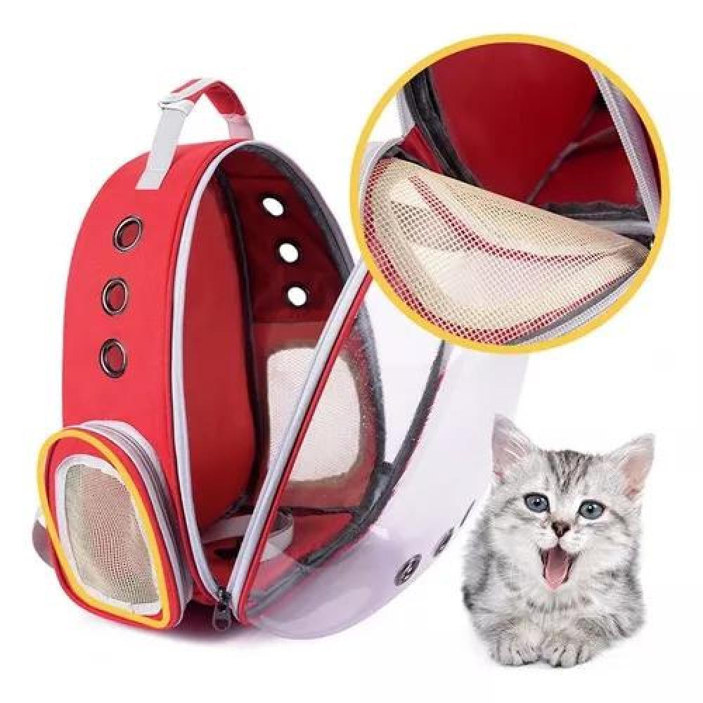 BOLSO PERROS Y GATOS CANIL MOCHILA TRANSPORTADORA ROJO - 5