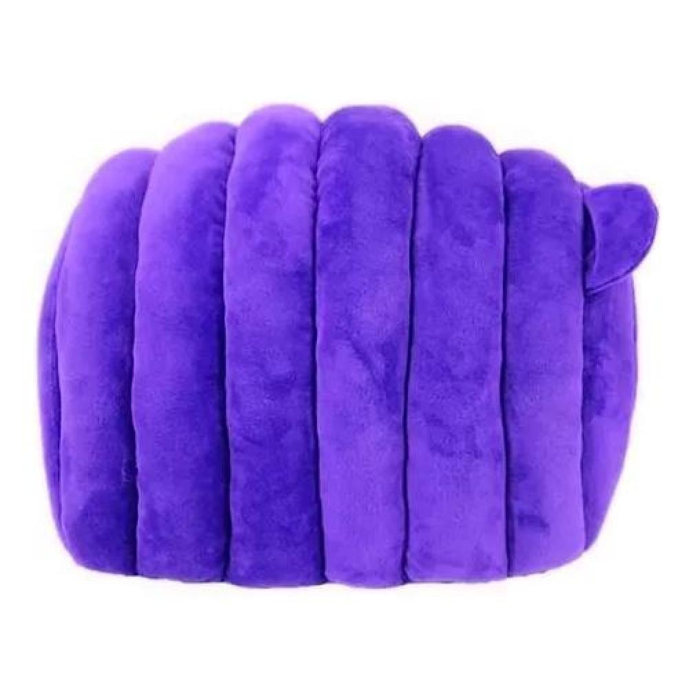 CAMA ORUGA PARA MASCOTAS ACOLCHADA CON FELPA MORADA - 6