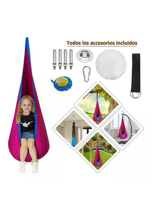 HAMACA COLUMPIO SENSORIAL HINCHABLE NIÑOS + COJÍN ASIENTO ROJA - 5