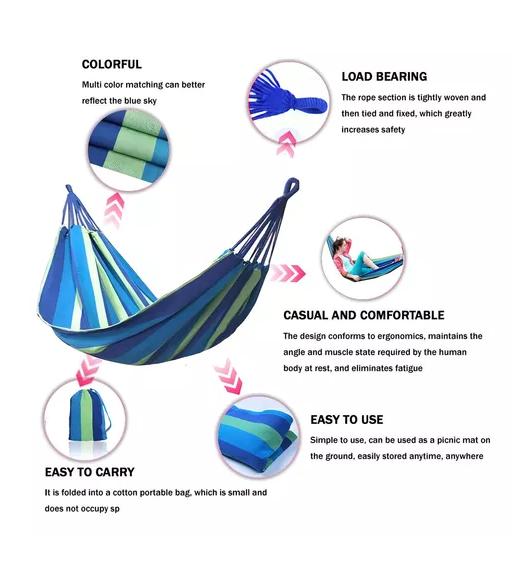 HAMACA CAMPING 1 PLAZA 80X189 CM AZUL - 3