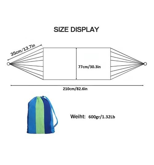 HAMACA CAMPING 1 PLAZA 80X189 CM AZUL - 5