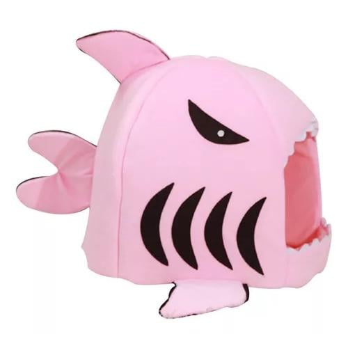 CASA CAMA PARA MASCOTAS PERRO Y GATO TIBURÓN ROSADO - 1