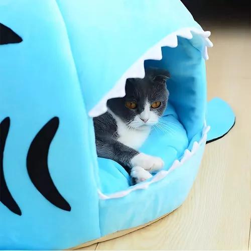CASA CAMA PARA MASCOTAS PERRO Y GATO TIBURÓN ROSADO - 5