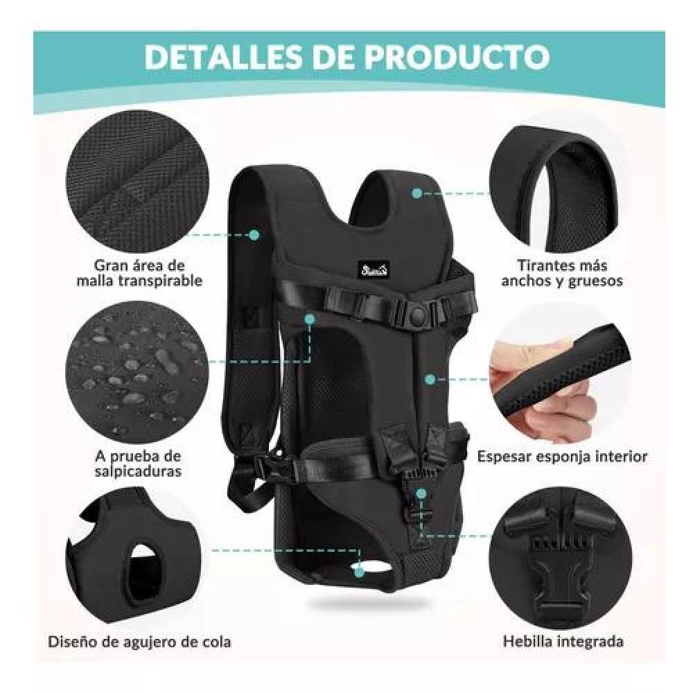 MOCHILA PERROS TRANSPORTADORA AJUSTABLE S NEGRO - 2
