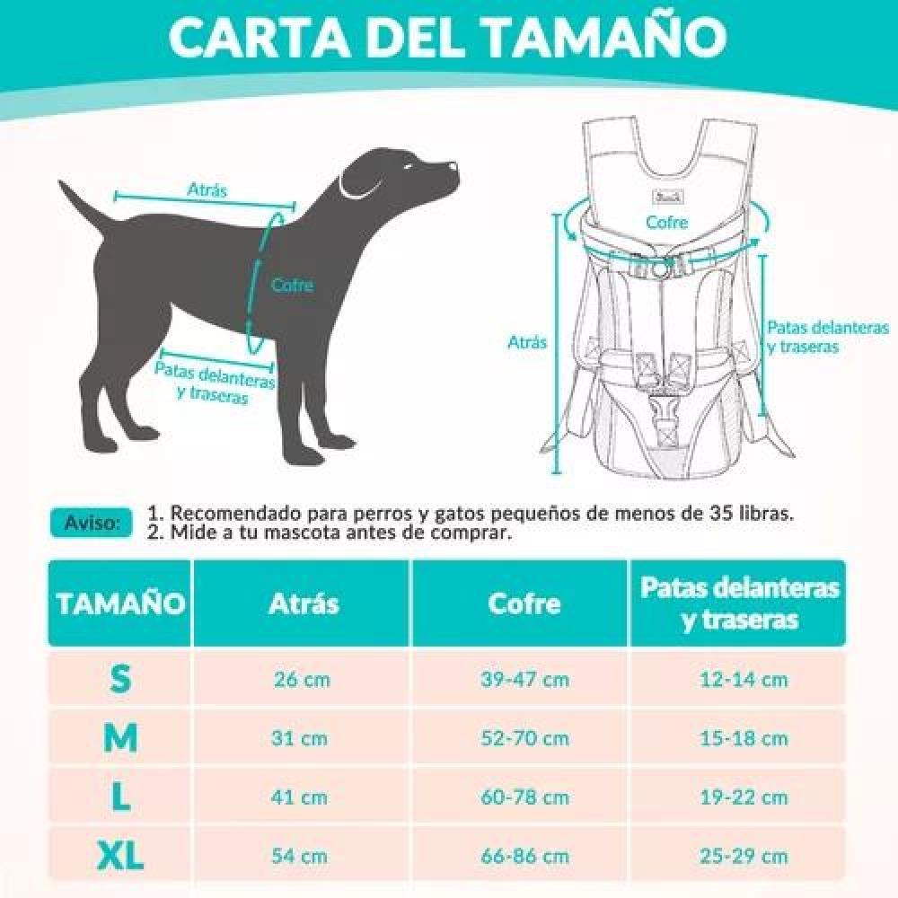 MOCHILA PERROS TRANSPORTADORA AJUSTABLE S NEGRO - 6